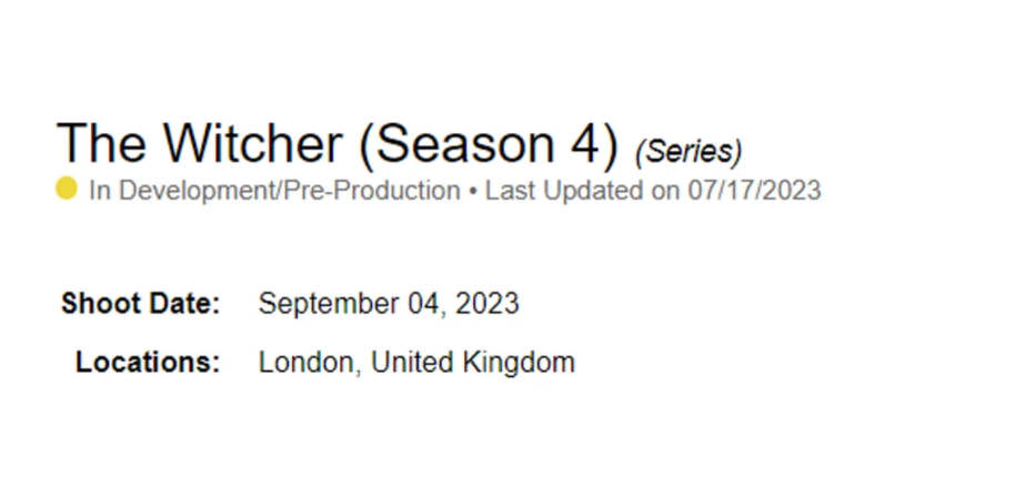 Съёмки четвёртого сезона «Ведьмака» могут стартовать в начале сентября
